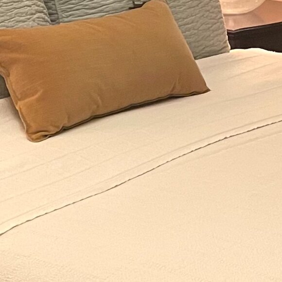 Ralph Lauren 100% Cotton King Size Textured Weave White Blanket, Cozy, Warm - Picture 10 of 11